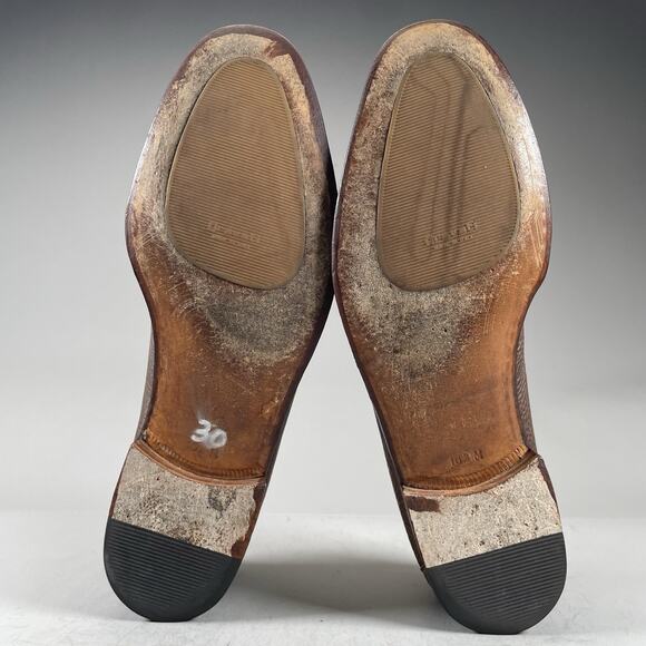 Gravati Men’s Size 10.5 Brown Pebbled Leather Slip On Moc Toe Loafers Dress Shoe - Picture 4 of 9